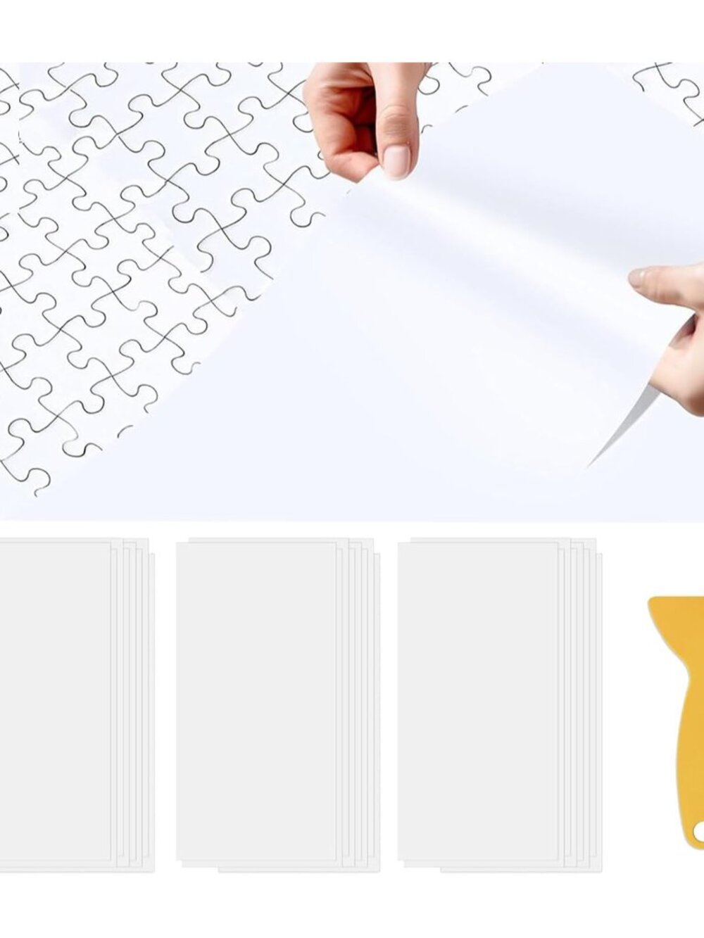24 Puzzle Saver Sheets, Puzzle Glue Sheets for 4 x 1000 Pcs Jigsaw Puzzles, No M